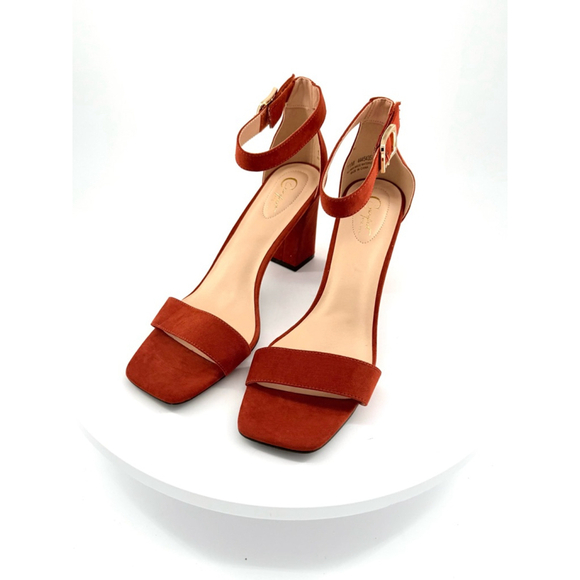 NWOB C Comfort Est 1946 Women’s Rust Suede Block Heel Sandals Size 11 - Picture 6 of 9